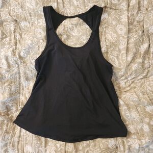 Aerie Black Sleeveless Workout Athletic Women's Top Open Back Ruffles